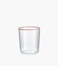 Sweet Red/White Rim Borosilicate Glass Tumblers Set of 4