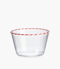Sweet Red/White Rim Borosilicate Glass Cups Set of 4