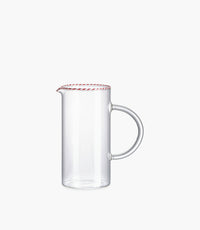 Sweet Red/White Rim Clear Borosilicate Carafe