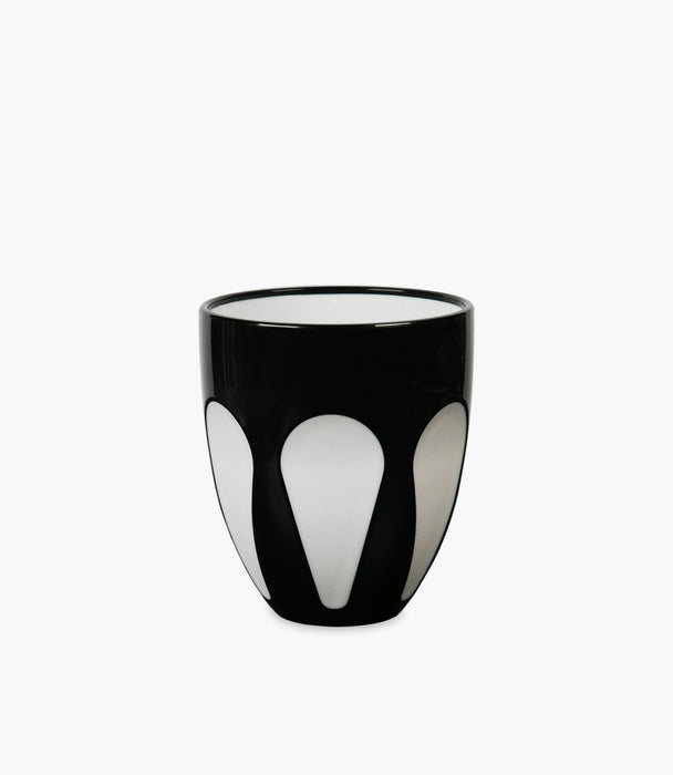 Aqua Bi- Color Water Glass - Black & White - Roomours UAE