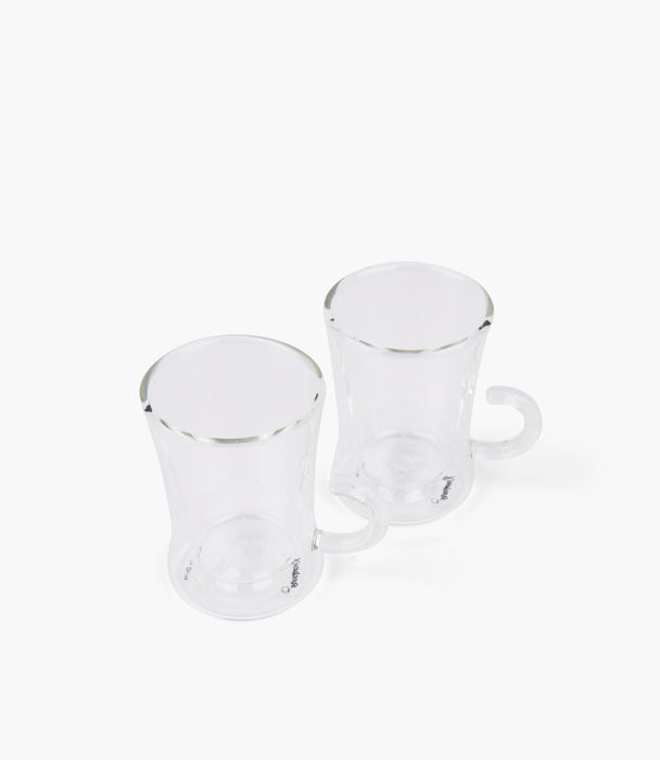 Clear Handle Clear Tea Cup S/2