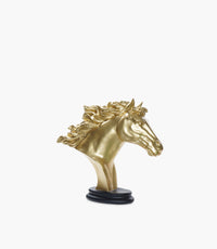 منحوتة رأس حصان تكستشرد تريجرز ريزن ذهبية مع قاعدة