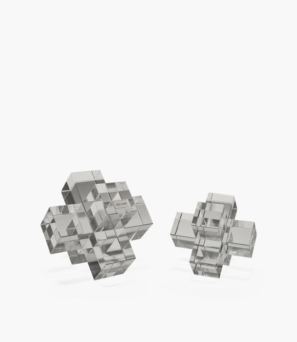 طقم حاجزات كتب جيوماتريك كريستال شفافة بتصميم هندسي - عدد 2