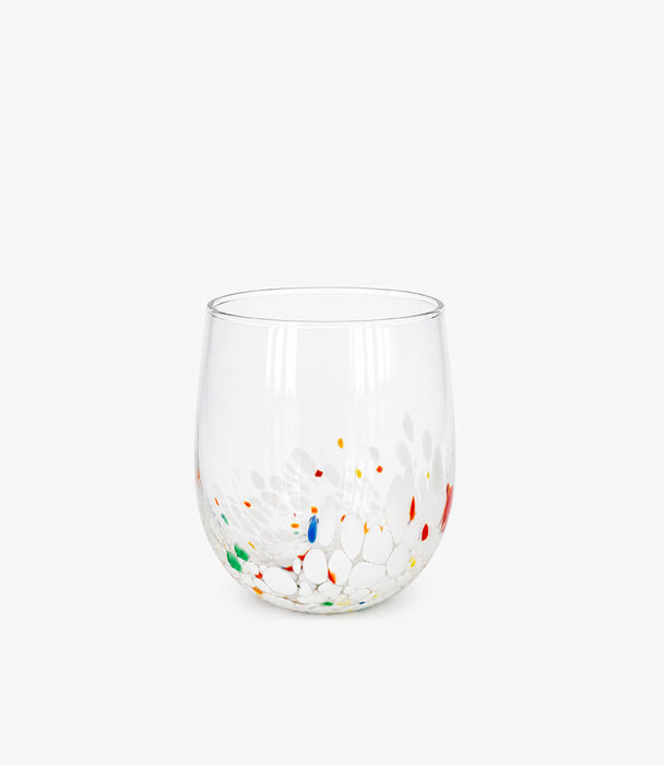 Piazza Carmen Transparent S/6 Glass With White Flame and Fla