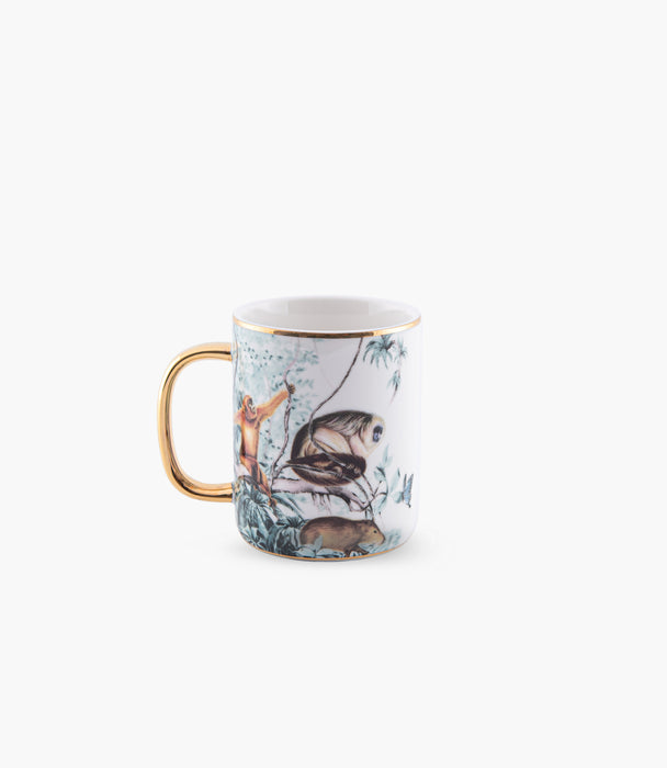 Touqan Ceramic Mug With Lid And Spoon 350mL Multicolour