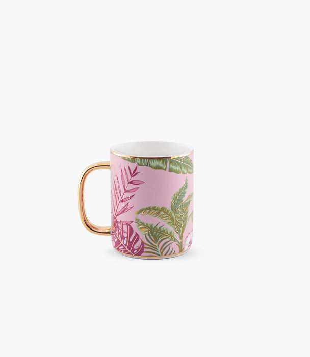 Flying Bird Ceramic Mug With Lid And Spoon 350mL Multicolour