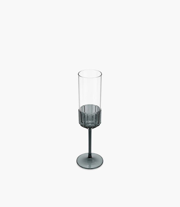 Chromatic Grey Flute Glass 140ml S/6