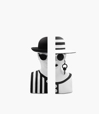 حاجزة كتب مسز وايت أند مستر بلاك بولي ريزن بيضاء وسوداء