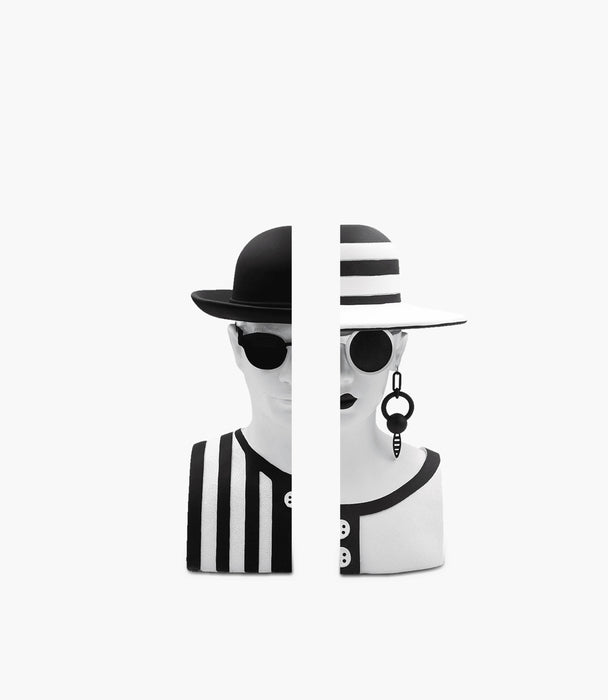 حاجزة كتب مسز وايت أند مستر بلاك بولي ريزن بيضاء وسوداء