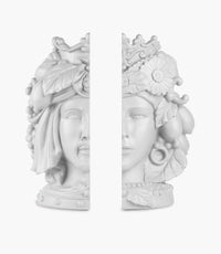 Teste Matte Reggilibri White Bookend Dante Polyresin  25.5c