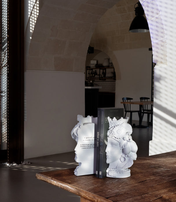Teste Matte Reggilibri White Bookend Dante Polyresin  25.5c