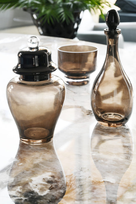 Vesti La Tavola Classic Taupe Glass Bottle/Carafe