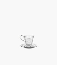 Baroque & Rock - Acrylic Set 2 Coffee Cup & Saucer - Clear - Roomours UAE