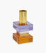Kiyara Crystal Glass Candlestick Purple/Orange 5x5x10cm - Roomours UAE