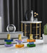 Kiyara Crystal Glass Candlestick Green/Blue 5x5x10cm - Roomours UAE