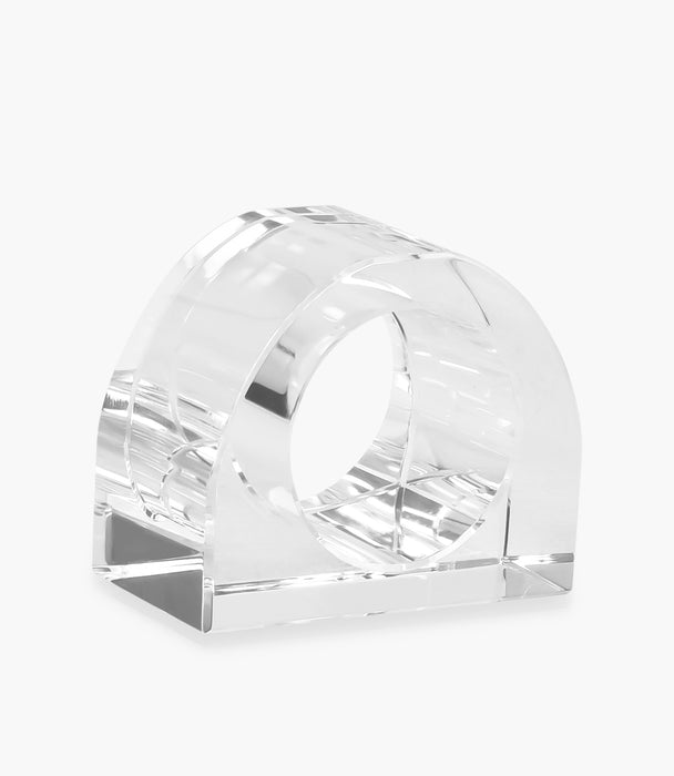 Kiyara Crytal Glass Napkin Ring Clear 6X5X3.5Cm S/4