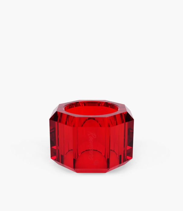 Kiyara Crystal Glass Napkin Ring Red S/4