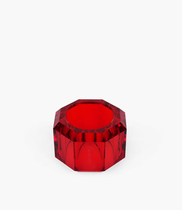 Kiyara Crystal Glass Napkin Ring Red S/4