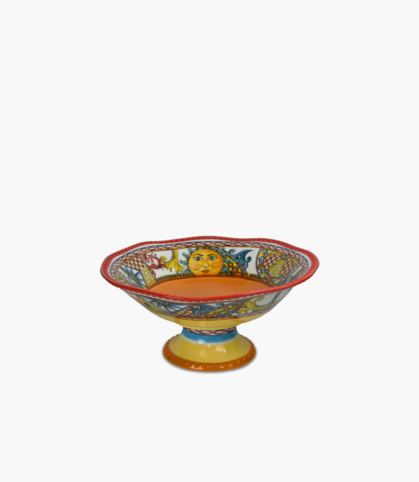 Trinacria Porcelain Large Fruit Bowl With Stand