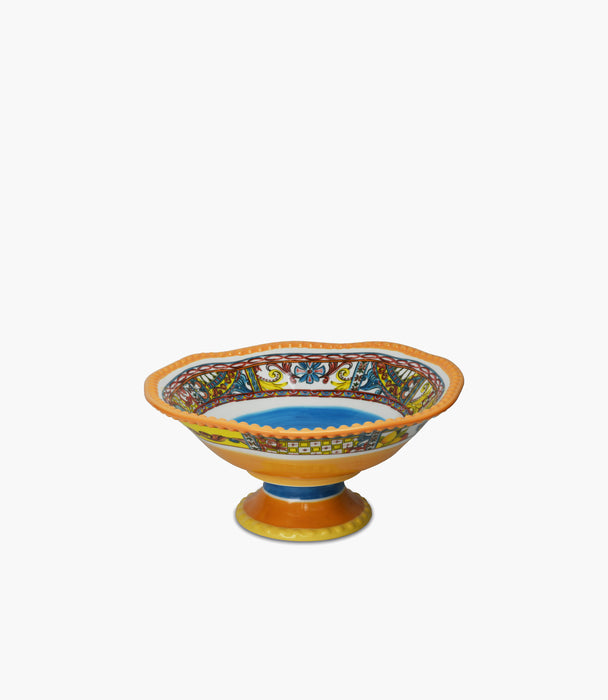 Trinacria Porcelain Small Fruit Bowl With Stand