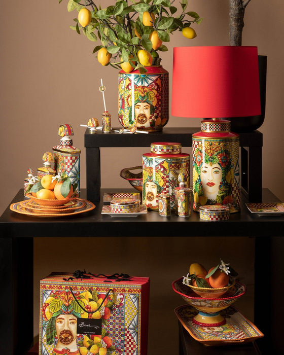 Trinacria Porcelain Small Fruit Bowl With Stand - Roomours UAE