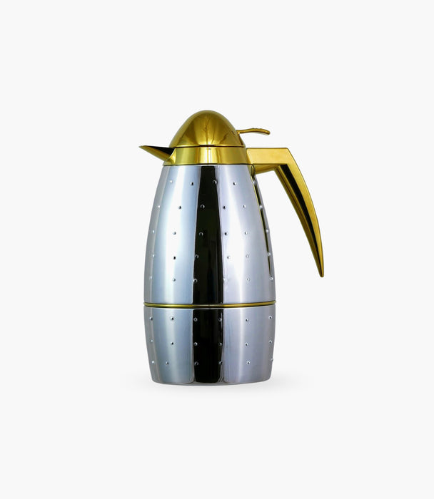 Dot Thermos Silver Body & Handle, Golden Top 1L