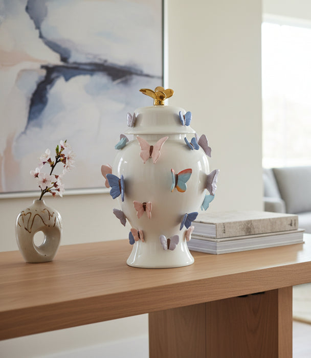 Butterfly Pot With Lid 28*28*45cm