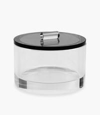 Kiyara Crystal Glass Jar Round Clear/ Black 10x10x8.6cm - Roomours UAE