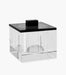 Kiyara Crystal Glass Box Jar Clear/Black 10x10x10cm - Roomours UAE