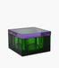 Kiyara Crystal Glass Jar Box Green/Purple 13x13x8cm - Roomours UAE