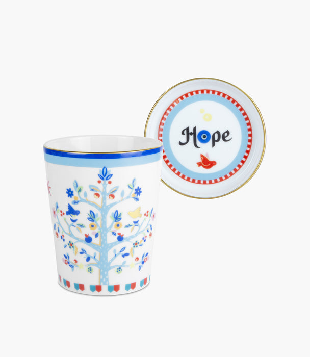 Mamma Mia Hope Cup With Lid/ Saucer - Porcelain Ø9 H12cm