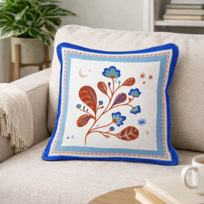 Mama Mia Embroidered Cushion Blue 60*60cm
