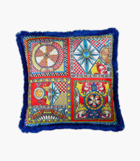 Sole Mio Blue Velvet Cushion 60X60cm