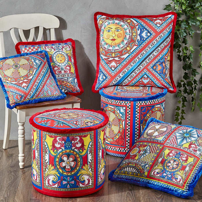 Sole Mio Blue Velvet Cushion 60X60cm