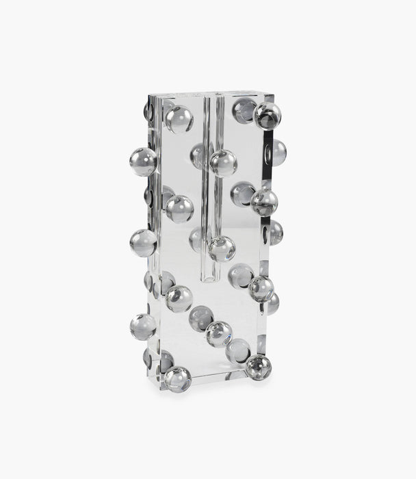 Kiyara Crystal Glass Vase Eletroplating Grey L:17x9x30cm - Roomours UAE