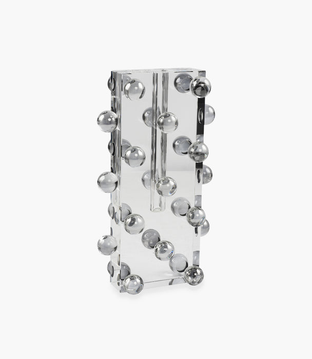 Kiyara Crystal Glass Vase Eletroplating Grey L:17x9x30cm