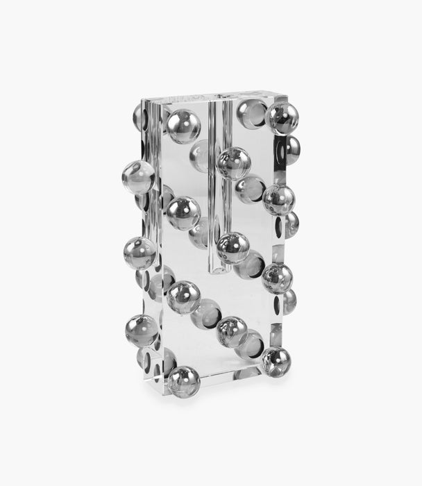 Kiyara Crystal Glass Vase Eletroplating Grey S:17x9x25cm
