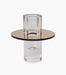 Kiyara Crystal Glass Vase Clear & Brown High 12x12x12.5cm - Roomours UAE