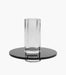 Kiyara Crystal Glass Vase Clear & Black 15x15x12.5cm - Roomours UAE