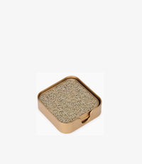 طقم قواعد أكواب بيلفيدير أكريليك بني بنقشة أوراق شجر - عدد 4