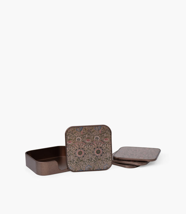 Tapestry Floral Coaster S/4, 11*11*3cm