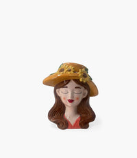 Vase Lady With Sunflower Deco. Dolomite 20.5*14.5*23cm