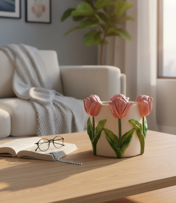 Tulip Dolomite Pot S 16.7*15.5*13cm