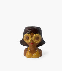 Vase Lady With Sunflower Deco. Dolomite 20.5*13.2*22cm