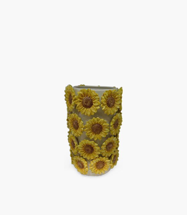 M-Vase With Sunflower Dolomite 17.2*17.2*26.8cm