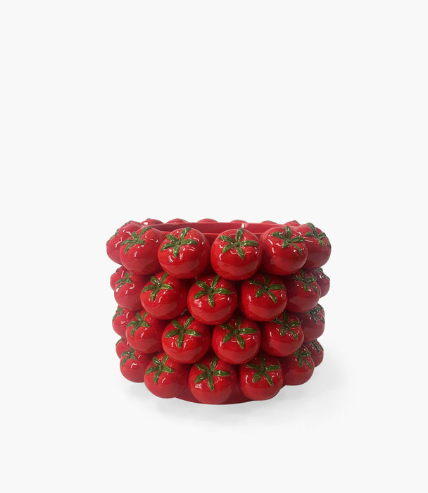 Tomato Dolomite Red Vase S D17,H22.6cm