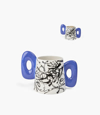 أصيص نباتات دولوميت ريزن مع مقبضين بشكل أذن زرقاء