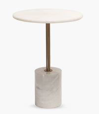 Andrea Marble Accent Table - White - Roomours UAE