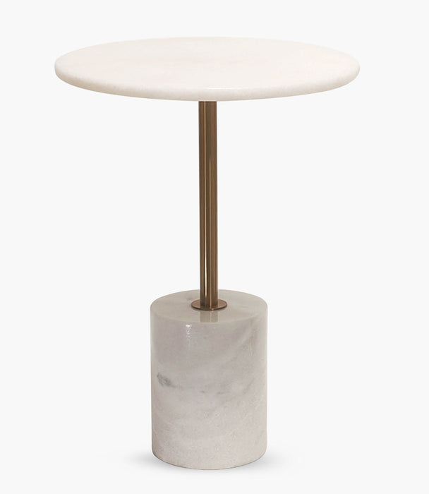 Andrea Marble Accent Table - White - Roomours UAE
