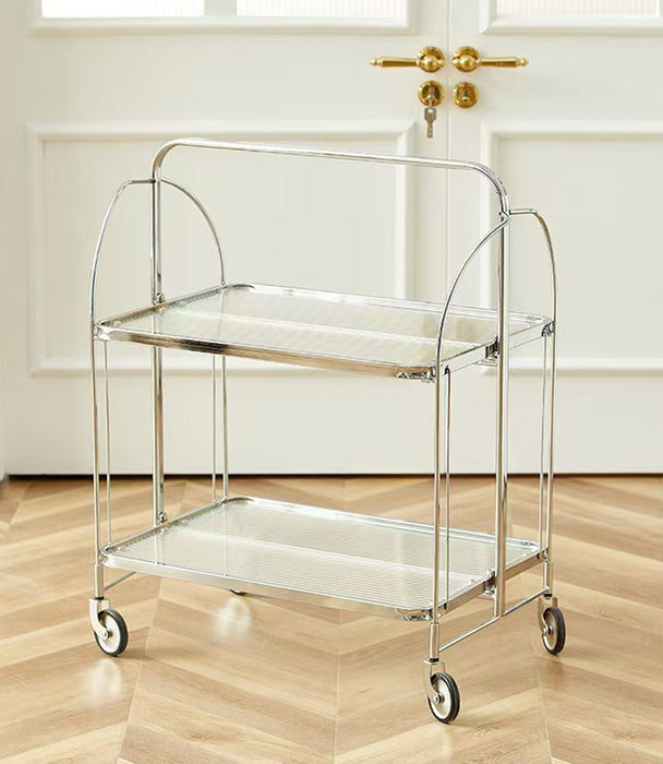 Flair Tempered Glass Tolley Silver Base 61*42*80H
